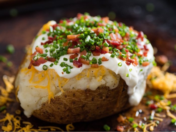 Nutrition facts for a baked potato