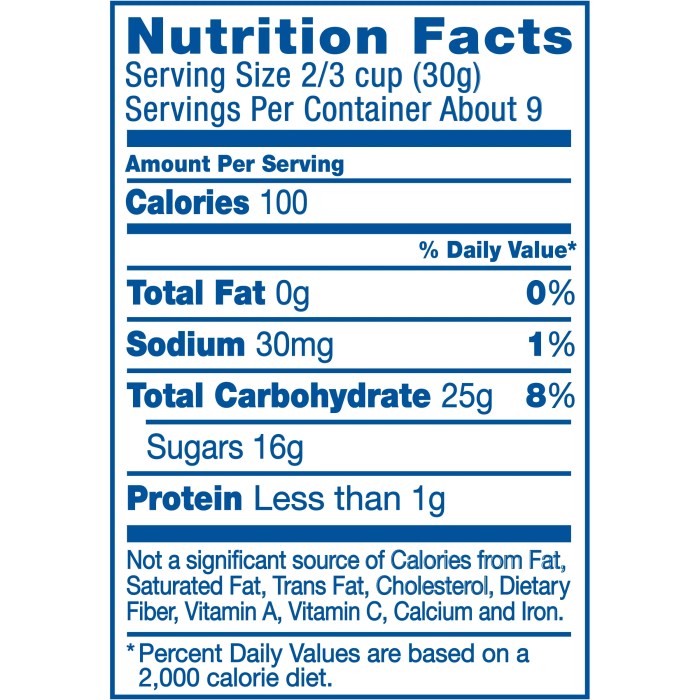 Jet puffed nutrition facts